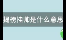 揭榜掛帥是什么意思？揭榜掛帥什么意思？