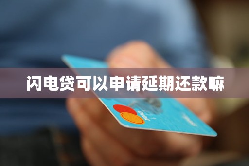 閃電貸可以申請(qǐng)延期還款嘛